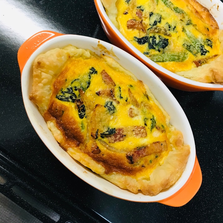 グラタン皿で ベーコンキッシュ レシピ 作り方 By Sakurara 楽天レシピ